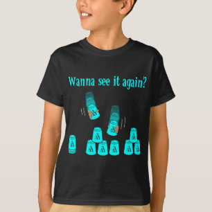 Wil je het nog een keer zien? blauw t-shirt