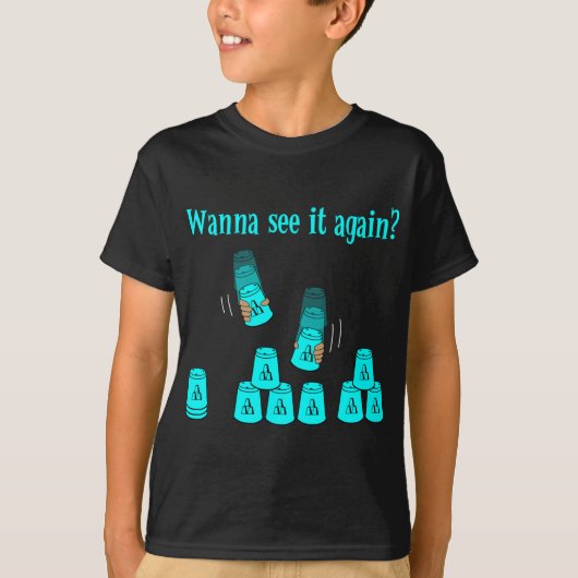Wil je het nog een keer zien? blauw t-shirt (Voorkant)