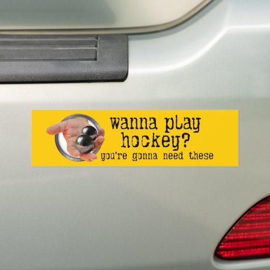 Wil je Hockey spelen? Bumpersticker (Op auto)
