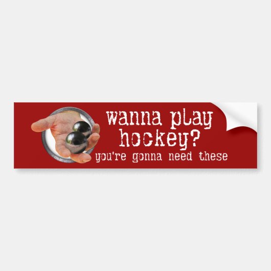 Wil je Hockey spelen? Bumpersticker (Voorkant)