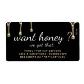 Wil je honing? Gouden honing druppels Zwart Label (Voorkant)