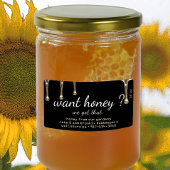 Wil je honing? Gouden honing druppels Zwart Label