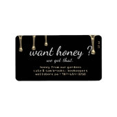 Wil je honing? Gouden honing druppels Zwart Label (Voorkant)