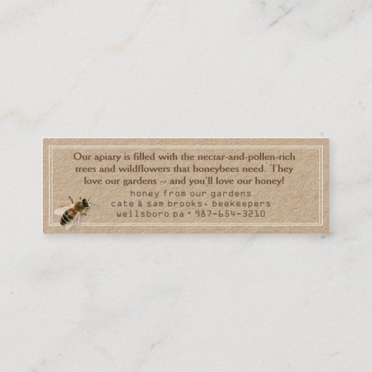 Wil je honing? Kraft Honeybee Imker Label (Achterkant)