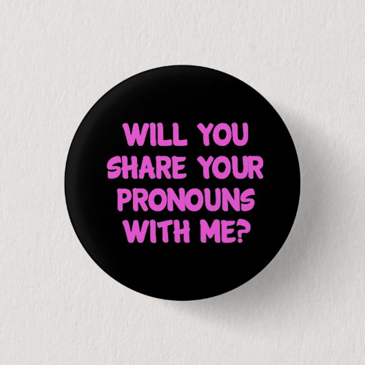 Wil je je woordspelden delen met mij badge - Roze Ronde Button 3,2 Cm (Voorkant)