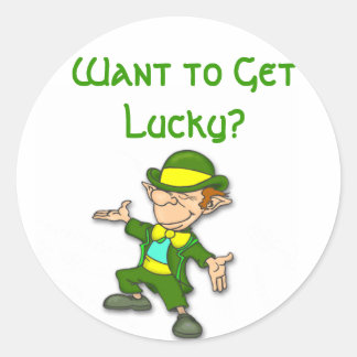 Wil je Lucky krijgen? Ronde Sticker