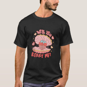 Wil je me aardbeienchocolade grappige Valen berry T-shirt