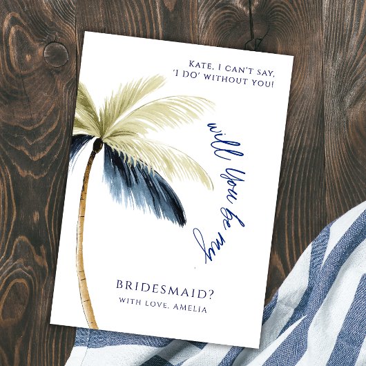 Wil je Me Bridesmaid Palm Tree Proposal Kaart zijn