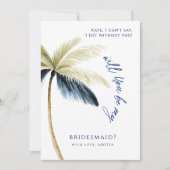 Wil je Me Bridesmaid Palm Tree Proposal Kaart zijn (Voorkant)