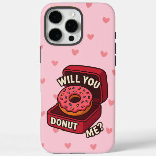 Wil je me doneren? Schattige Donut Proposal Design iPhone 16 Pro Max Hoesje