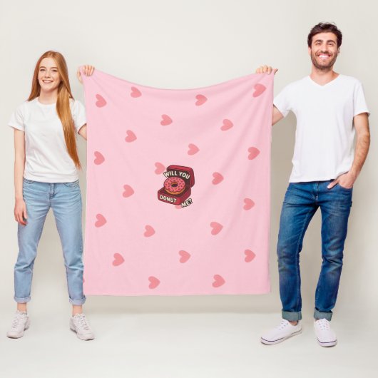 Wil je me doneren? Schattigee Donut Proposal Desig Fleece Deken (In situ)