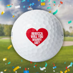 Wil je me een aangepast huwelijksvoorstel aanbiede golfballen<br><div class="desc">Pas de naam aan om een gedenkwaardig huwelijksvoorstel en een stokje te creëer. Ontworpen door: Thisnotme©</div>