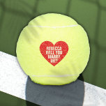 Wil je me een aangepast huwelijksvoorstel aanbiede tennisballen<br><div class="desc">Pas de naam aan om een gedenkwaardig huwelijksvoorstel en een stokje te creëer. Ontworpen door: Thisnotme©</div>