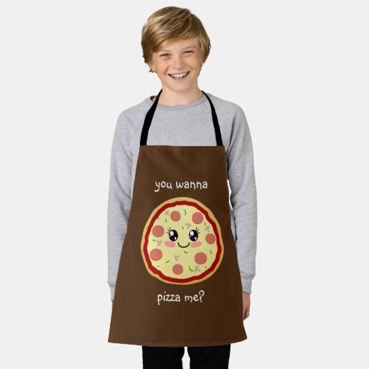 Wil je me pizza geven? schort (Gedragen)