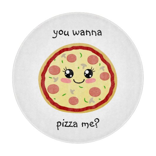 Wil je me pizza geven? snijplank (Voorkant)