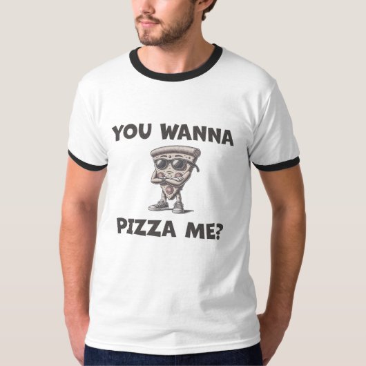 Wil je me pizza? Kinder Ringer T-shirt (Voorkant)