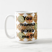 "Wil je me pizza?!" Koffiemok (Links)