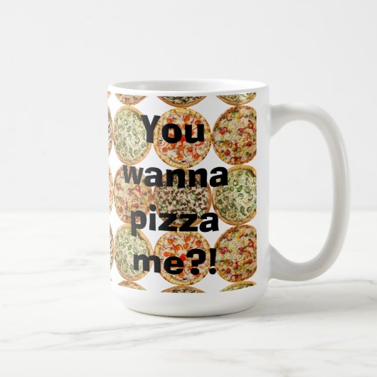 "Wil je me pizza?!" Koffiemok (Rechts)