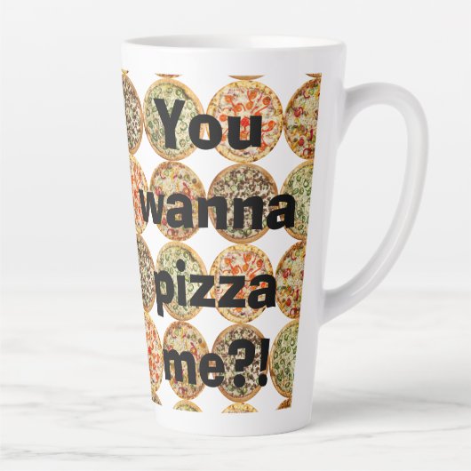 "Wil je me pizza?!" Latte Mok (Rechts)