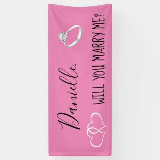 Wil je me Romantic voorstel ondertekenen? Spandoek (Verticaal)