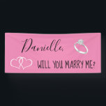 Wil je me Romantic voorstel ondertekenen? Spandoek<br><div class="desc">Banner huwelijksvoorstel. Gepersonaliseerd wil je met me trouwen.</div>