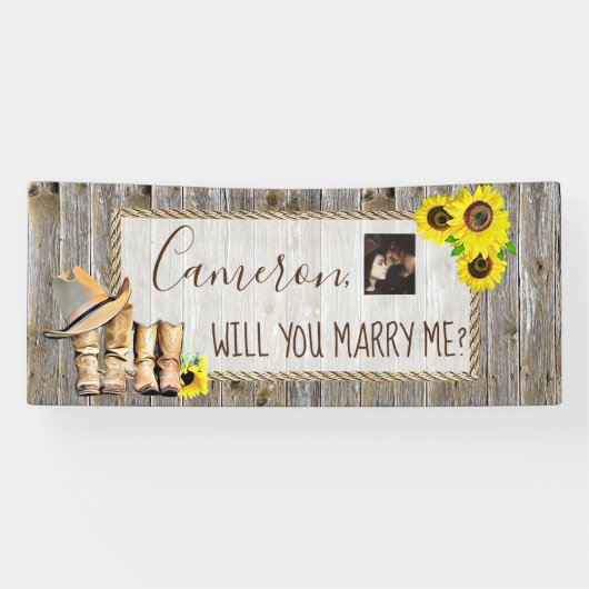 Wil je me Romantic voorstel ondertekenen? Spandoek (Horizontaal)