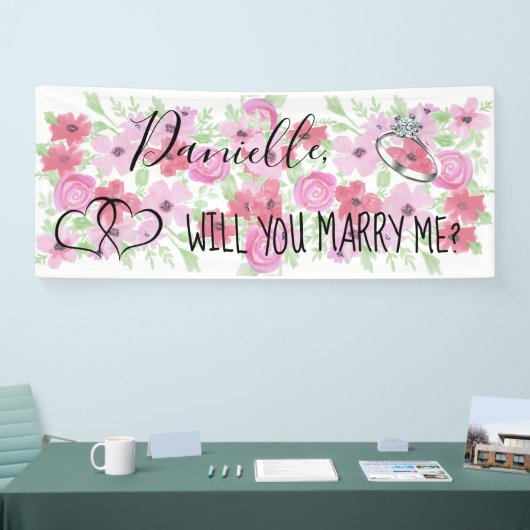 Wil je me Romantic voorstel ondertekenen? Spandoek (Beurs)