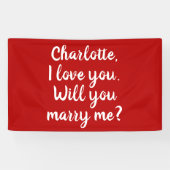 Wil je me trouwen, een rood huwelijksvoorstel? spandoek (Horizontaal)