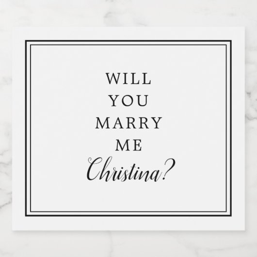 Wil je me trouwen? Etiket voor voedsel en drank (Enkel label)