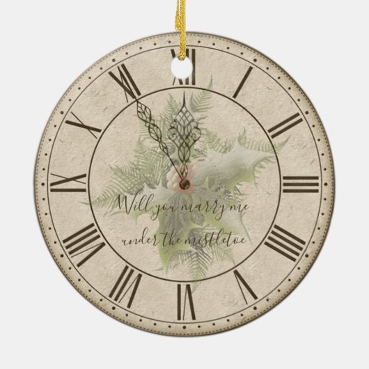 Wil je me trouwen onder de Mistletoe? Keramisch Ornament (Achterkant)