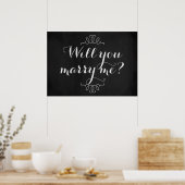 Wil je me trouwen? Poster van verloving Chalkboard (Keuken)