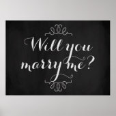 Wil je me trouwen? Poster van verloving Chalkboard (Voorkant)