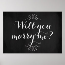 Wil je me trouwen? Poster van verloving Chalkboard