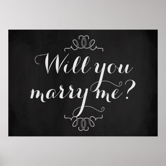 Wil Je Me Trouwen Poster Van Verloving Chalkboard Zazzlenl 0293