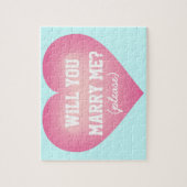 Wil je me trouwen? Roze flade hartslag Legpuzzel (Verticaal)