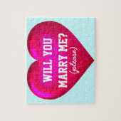 Wil je me trouwen? Roze glazen hart Legpuzzel (Verticaal)