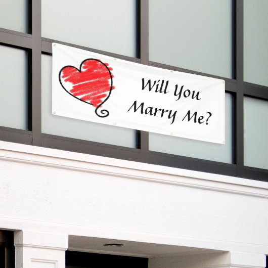 Wil je me trouwen? spandoek (Buitenkant Gebouw)