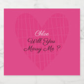 Wil je me trouwen? sparkling wijnetiket (Enkel label)