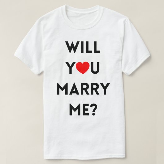 Wil je me trouwen? t-shirt (Design voorkant)