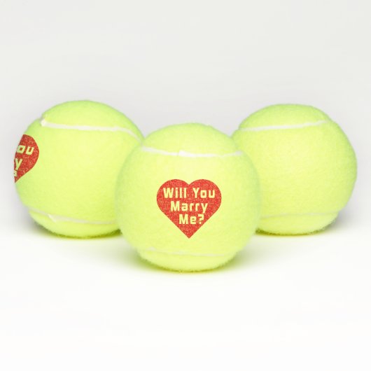 Wil je me trouwen? Voorstel Tennis Balls 3x Tennisballen (Multi)