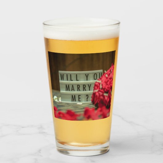 Wil je me trouwen? Voorstel voor huwelijk Glas (Voorkant gevuld)