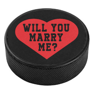 Wil je me trouwen? Voorstel voor huwelijk Hockey Puck