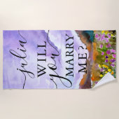 Wil je me trouwen? Weddenschap Strandlaken (Voorkant)