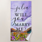 Wil je me trouwen? Weddenschap Strandlaken (Voorkant)