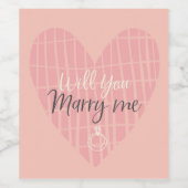 Wil je me trouwen? wijn etiket (Enkel label)