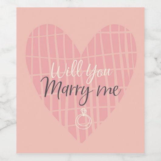 Wil je me trouwen? wijn etiket (Enkel label)