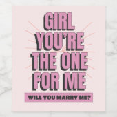 Wil je me trouwen? wijn etiket (Enkel label)