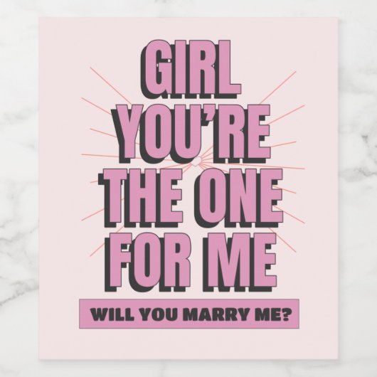 Wil je me trouwen? wijn etiket (Enkel label)