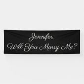 Wil je me trouwen? Wittekst op zwarte banner (Horizontaal)