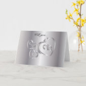 Wil je me trouwen? | Zilver Kaart (Gele Bloem)